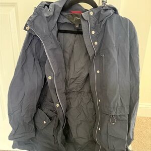 J. Crew women’s navy rain jacket